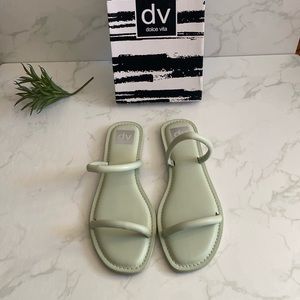 Dolce Vita DV Sage Green Jelly Sandals Double Strap Flat Minimalist Pistachio